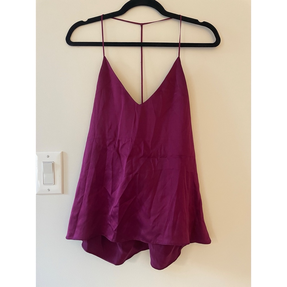 REFORMATION Purple Silk Top
